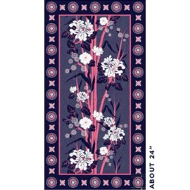 Benartex Water Lily Cotton Fabric Flowers  Kanvas  Floral By the Panel