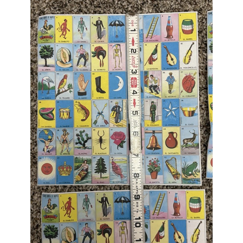 Don Clemente Mexican Loteria 10 Hojas Sheets 1.5” & 30