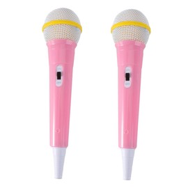 KONTONTY 2Pcs Microphone Props Interactive Microphones for Portable Simulation Microphones for Fun Play and Performance Pink