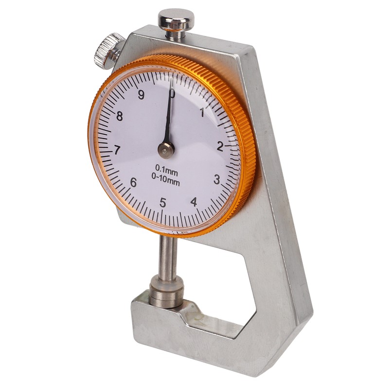 Flat Head Thickness Gauge 0 to 10mm Range Round Dial