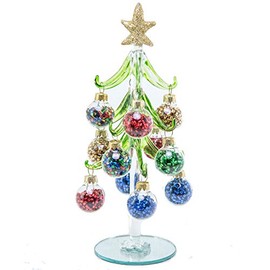 Running AV-08B Figura Navideña de Vidrio con Esferas Rellenas, Multicolor