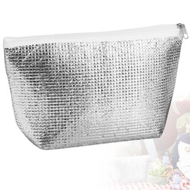 Insulated Lunch Bag, Insulated Bag, Double-Sided Aluminum Material, Cold Retention, Small, Lightweight, Lunch, Rice Ball Case with Zipper, Long Time, Cold Retention, Waterproof, Lightweight, Large