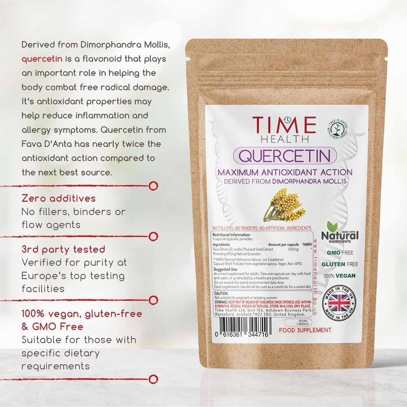 Quercetin Capsules - Naturally Derived - Maximum Antioxidant Action -