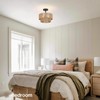 12.6'' Boho Light Fixtures Ceiling Mount, Coastal Hemp rope Semi