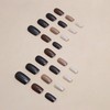 MERVF Medium Press on Nails Square Fake Nails Brown Squoval