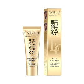 Eveline Cosmetics Wonder Match Long-Lasting Eyeshadow Primer with Squalane, Vitamin E & Peptides - Vegan and Microplastic-Free Formula