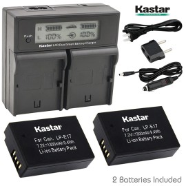 For Canon LP-E17 Battery & LCD Dual Charger for Canon Rebel SL2 T6i T6s T7i, KISS X8i X9i