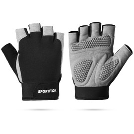 SPORTITION Gym Gloves - Weight Lifting Gloves with Wrist Support | Gym Gloves Men, Fingerless Gloves must have for Gym Accessories with Full Palm Protection gym gloves women/men