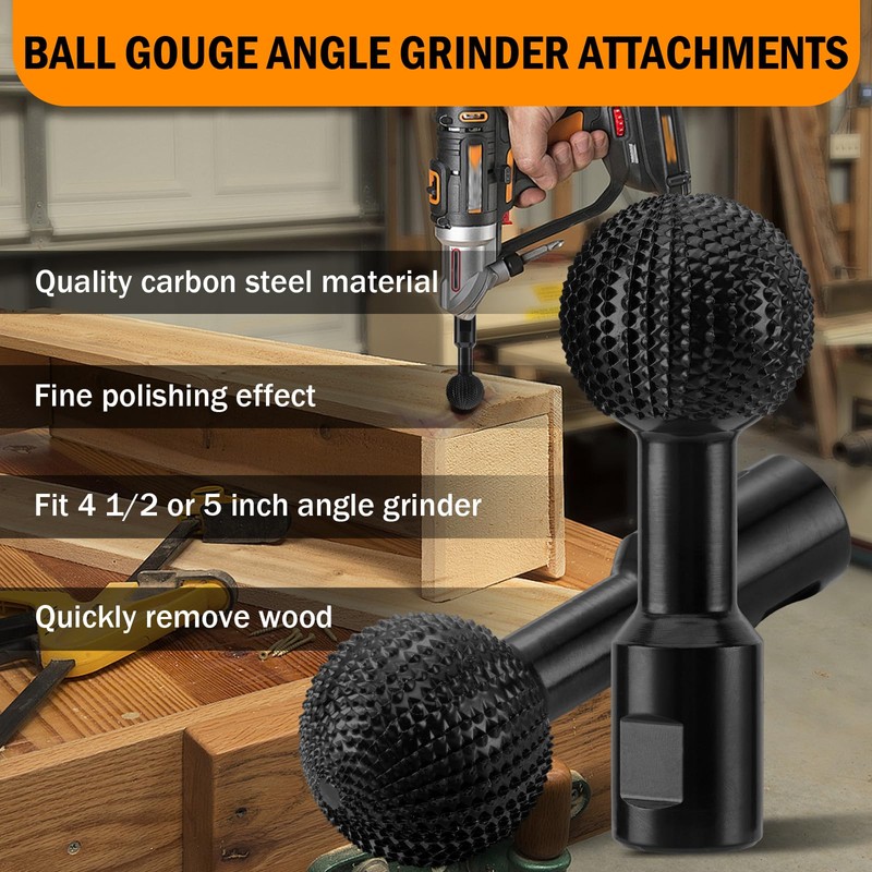 Sphere Rotary Burr,Wood Carving Tools with 5/8-11 Threads for 4