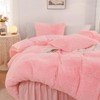 Litanika Pink Fluffy Comforter Full Size, Luxury Shaggy Faux Fur
