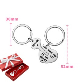 ZWWOGE Couple Keyring, Couples Keyring, Stainless Steel Puzzle Key Ring, Keychain Friendship Gifts for Men and Women