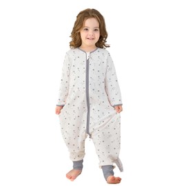 Baby Sleeping Bag with Feet, 0.5 Togs, 100% Cotton, Children's Summer Sleeping Bag with Sleeves for Boys and Girls, star