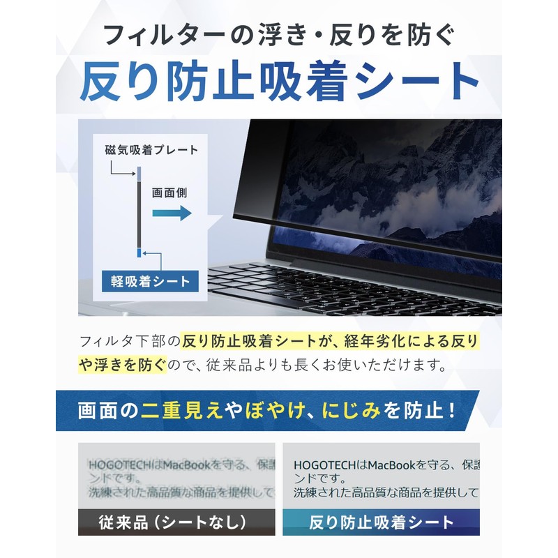 HOGOTECH MacBook Air 13.6-inch M3 M2 Magnetic, Anti-Glare, Blue Light