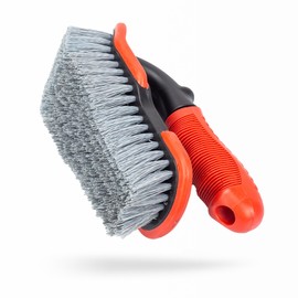 Maxshine Universal Tire & Carpet Curved Brush | Stiff Bristle Wheel & Tire Cleaning Brush for Car Detailing | Durable Ergonomic Design for Deep Cleaning Tires, Floor Mats & Carpeted Surfaces