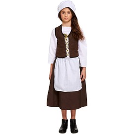 HENBRANDT Victorian Maid Girls Fancy Dress Servant World Book Day Week Kids Child Costume (Age 10-12)