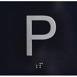 BUILDINGSIGNS.COM P Elevator Jamb Plate Sign (Parking) with Braille and Raised Number...REF24-1027