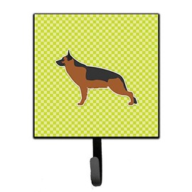 Caroline's Treasures BB3824SH4 German Shepherd Checkerboard Green Leash or Key Holder, 7Hx4.25W, Multicolor
