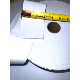 Unbranded 3 inch / 7.6cm wide - rigid White Waistband Elastic Band Trim SOLD BY THE YARD