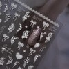 White Nail Art Stickers Decals 5D Embossed Nail Decals Bow