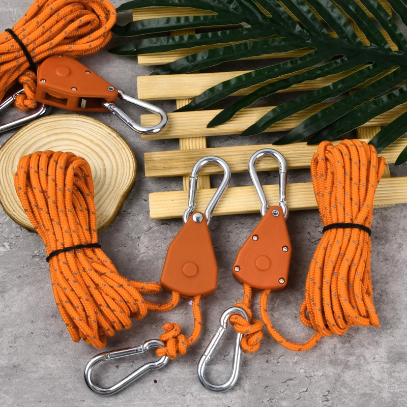 4pcs Reflective Tent Guy Ropes, 6mm Tent Camping Cord with