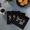 Black and Silver 16th Birthday Cocktail Napkins,40 pcs 16th Birthday