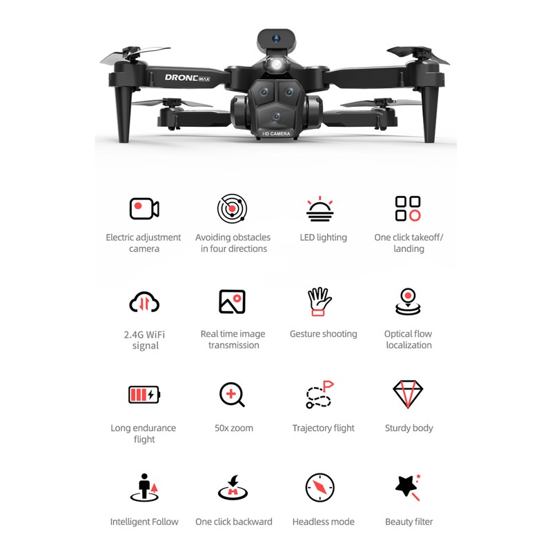 Remote Control Drone with Dual Camera 4K Foldable Headless Quadcopter