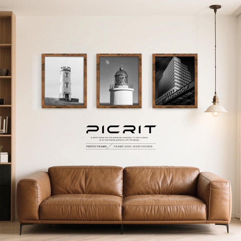 Picrit 16x20 Picture Frame, Photo Frame for Wall Mounting Display,