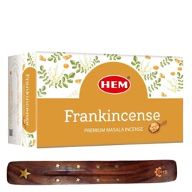 HEM Frankincense Premium Incense Sticks, Full Pack of 12, Each 15 gms with DHS incense stick holder for Yoga, Meditation, Healing, Spirituality, Aromatherapy, Incense Spa and Relaxation…