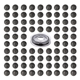 BEEFLYING 100 Pcs 8mm Natural Lava Rock Beads Black Rock Gemstone Beads Undyed Loose Round Beads for DIY Jewelry Bracelets kit Making