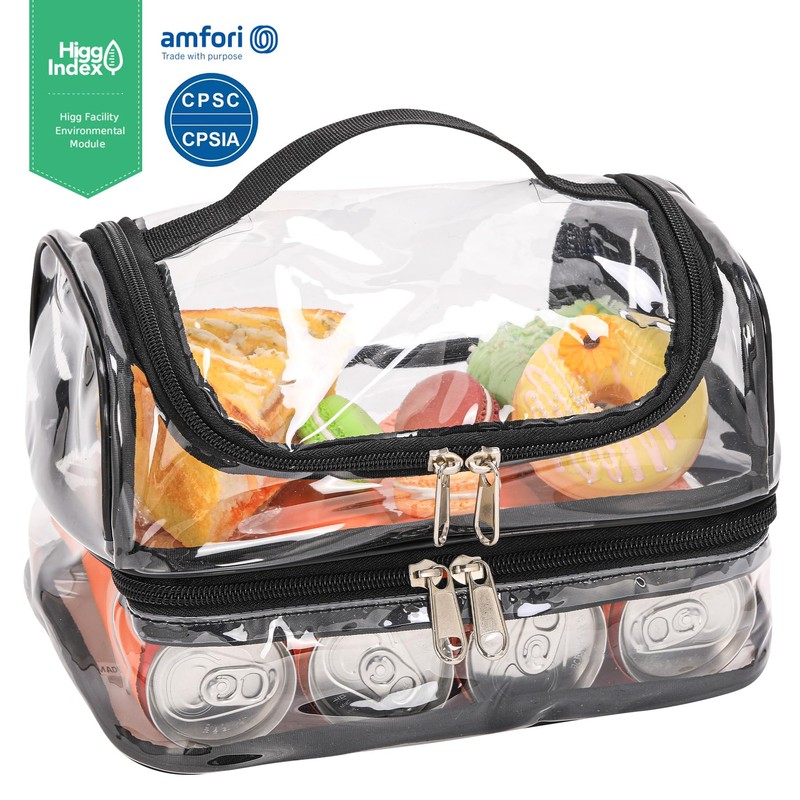 BORMELUN Clear Lunch Bag for work Transparent See Through Lunch