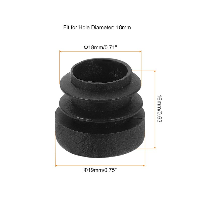sourcing map 76 Pcs Round Plastic Plug, Tubing End Cap