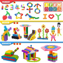 SIENIANLINE Gears Interlocking Learning Set - Building Set for Beginners - Construction Toy Set Building Kit Toy 180 Pieces - 10 Colours