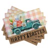 Happy Easter Placemats Set of 4 Pink Yellow Blue Buffalo