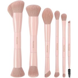 MAANGE Brochas de Maquillaje Profesional,6pcs Brochas de Doble Punta Premium para Rostro y Ojos Pincele Maquillaje