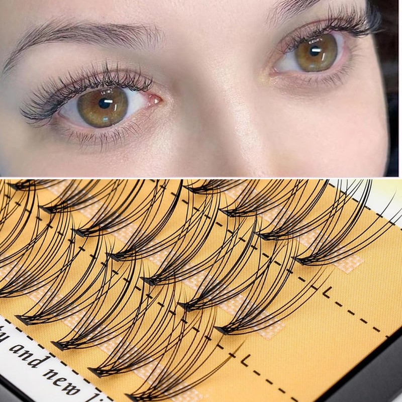 DIY Eyelash Extensions,60pcs Cluster Lashes - D Curl 0.07, 13mm
