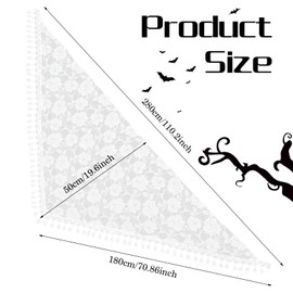 Sibba Triangle Veil Lace Head Covering Chapel Scarf Embroidery Headpiece Grace Bridal Veils Elegance Tulle Floral Hair Accessories Fit Party Birthday Wedding Masquerade(White)