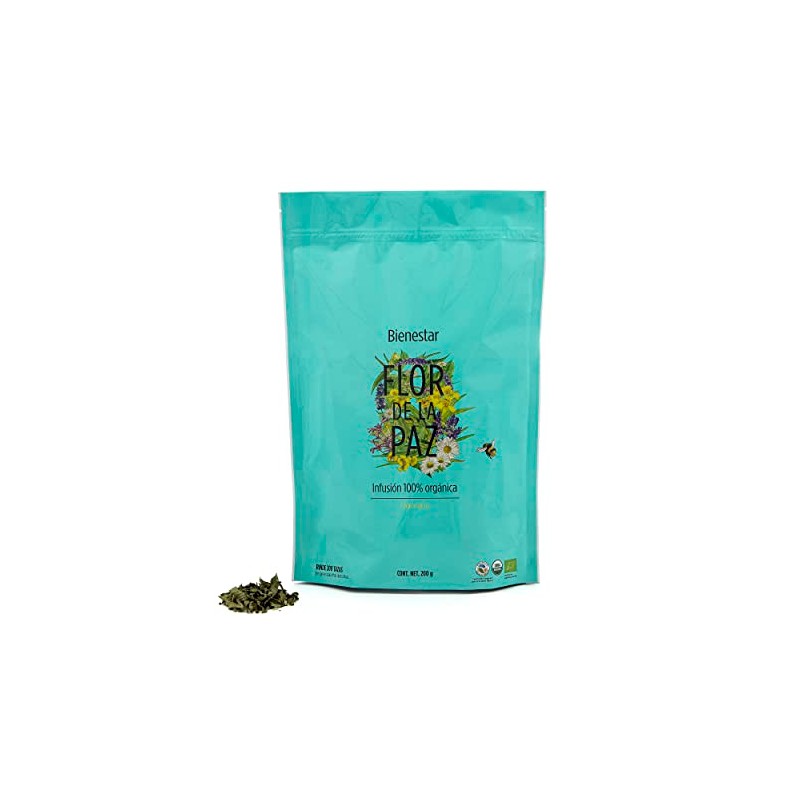 FLOR DE LA PAZ Bienestar, infusión herbal orgánica de cedrón,