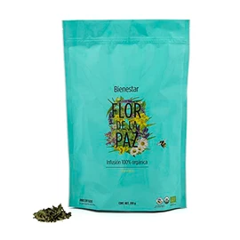 FLOR DE LA PAZ Bienestar, infusión herbal orgánica de cedrón, 200 gramos de hoja suelta