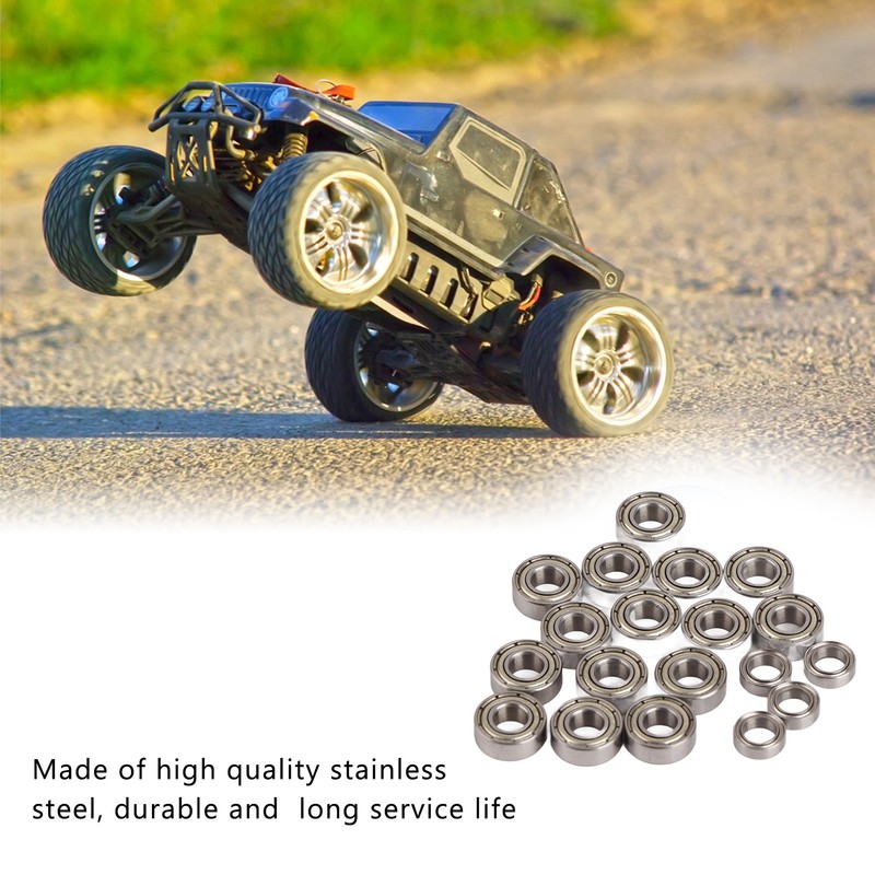 19Pcs Sealed Bearing Kit RC Car Metal Wheel Bearings for