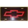 Vintage Chevy License Plate Red Bowtie Bow-Tie Embossed Auto Tag