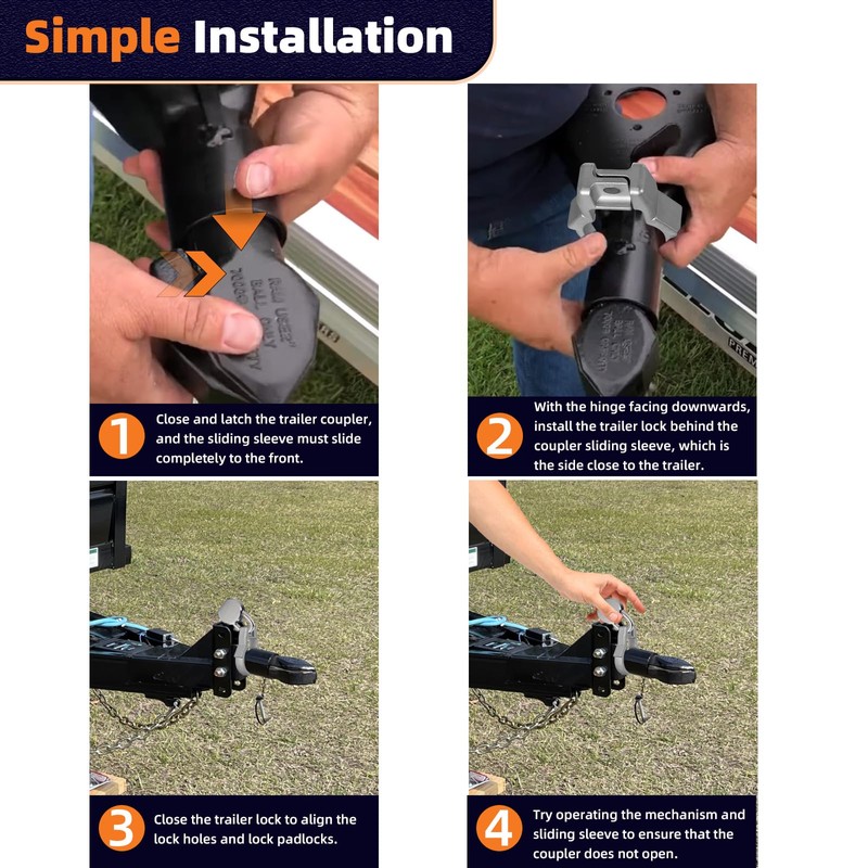 Antivanl Trailer Hitch Lock for Bulldog Style Couplers, Trailer Coupler