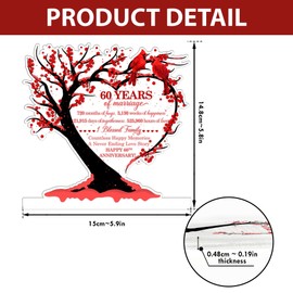 ARTSYWIX 50th Wedding Anniversary 3D Illusion Lamp, Acrylic Night Light Gift for Anniversary Mothers Day, Romantic Gift for Him Her Husband Wife Couple, 50 Years of Marriage for Dad Mom Grandparents