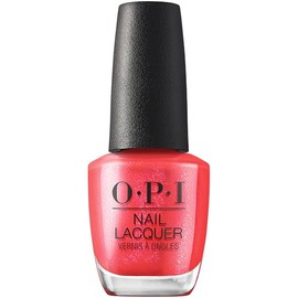 OPI Nail Lacquer Nail Polish | Opaque Bright Red Shimmer Chip Resistant Nail Polish | Fast Drying, Streak Free