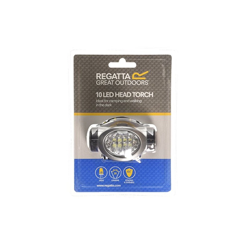 Regatta 10 LED Head Torch - Black/Seal Grey