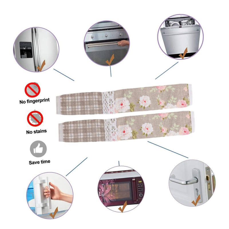 CORHAD 1 Pair Anti-Static Refrigerator Door Handle Covers Kitchen Appliance