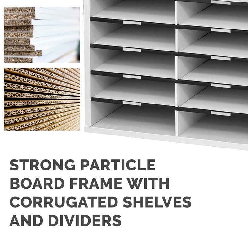 Fellowes 25400 12-Section Compartment Sorter, Melamine Laminated, Medium Oak