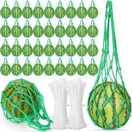 Nuenen 24 Pcs Watermelon Net Melon Hammock Melon Cradle Plant and Garden Supports Pumpkin Support Hanging Bag Protects Watermelons, Honeydew, Squash, Cantaloupes (Green)