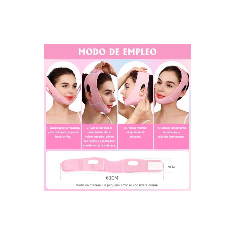 2PCS Mentonera Postquirúrgica Papada | Face Lift Tape Invisible |