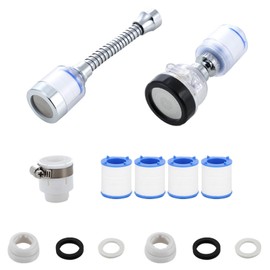 SUpoetry Pack of 2 Transparent Tap Filter, Tap Filter Attachment, Pure Water Filter, Suitable for Kitchen, Sink and Bathroom Taps