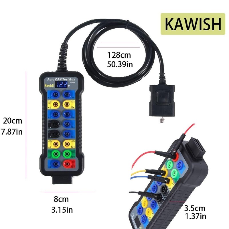 KAWISH OBD2 Breakout Box Auto OBDII Protocol Detector 16-Pin CAN